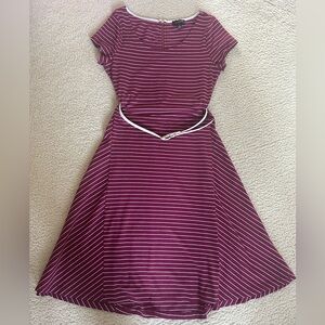 The Limited Burgundy Striped Midi Dress